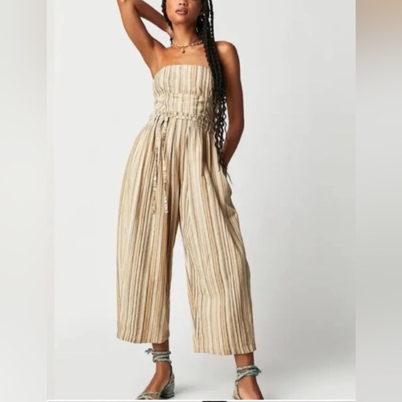 Free People Pants - Free People Roaming Shores One-Piece Jumpsuit Neutral Combo